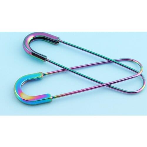 Rainbow Safety Pins 5pcs 80*21mm Large Charming Safety Pins Metal Pins Brooch Safety Pins DIY Sewing Tools Accessory