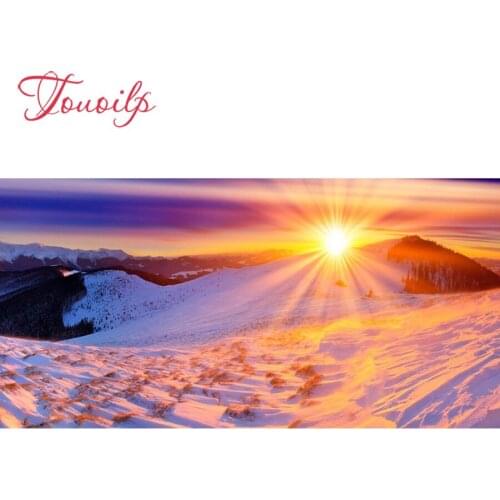 TOUOILP Snow scene 5D Diamond Painting Full Square/Round Drill"Sunset snow scene"3D Embroidery Cross Stitch Mosaic Home Decor
