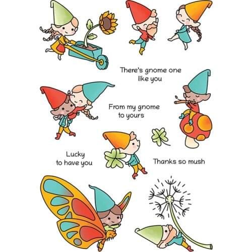 Carefree Gnomes Transparent Clear Silicone Stamp Seal for DIY scrapbooking photo album Decorative clear stamps