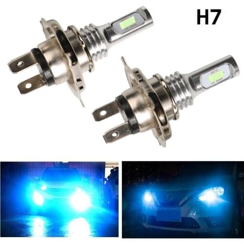 Bostar 2Pcs Low Consump High Power 3570 Chip LED Bulb Headlight/Foglight H1 H3 H4 H7 H8 H11 9005/9006 6000K 80W 4000LM WhiteBlue