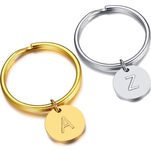 Minimalist Alphabet Initial Key Chain for Women Men,Stainless Steel Metal A to Z Letter Unisex Gifts Jewelry