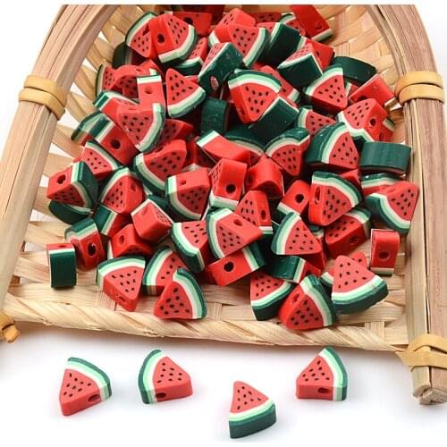 30pcs/60pcs/90pcs Watermelon Shape Polymer Clay Beads Loose Spacer Beads For Jewelry Making Hanmade DIY Bracelet Accessories