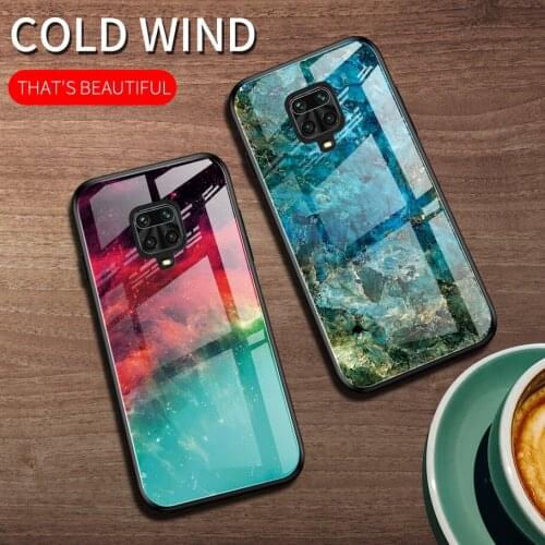 Tempered Glass Cases For Xiaomi POCO M2 Pro Case F2 Pro Note 9 Pro Glossy Back Gradient marble cover For Xiaomi Redmi 9 Pro Max