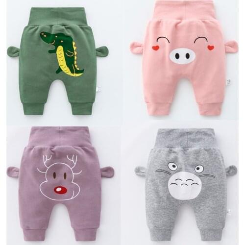 Baby Cartoon Harem Pants High Waist pants Boys and Girls Cotton Trousers Toddler Baby Boy Bottoms