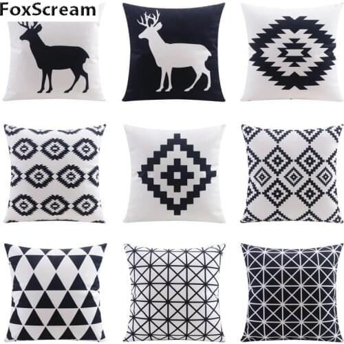 Home textile Decorative Pillows Geometric Pillows Case Gray Geometric Cushion Cover Home Decor Linen Cushions for Sofa