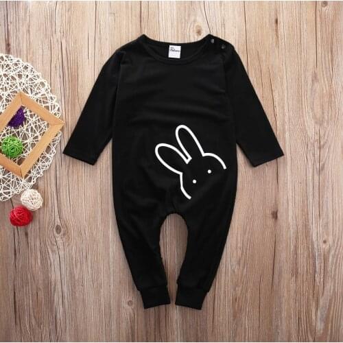 Emmababy Toddler Infant Baby Boy Girl Romper Cotton Rabbit Long Sleeve Jumpsuit Outfits Clothes 0-3y
