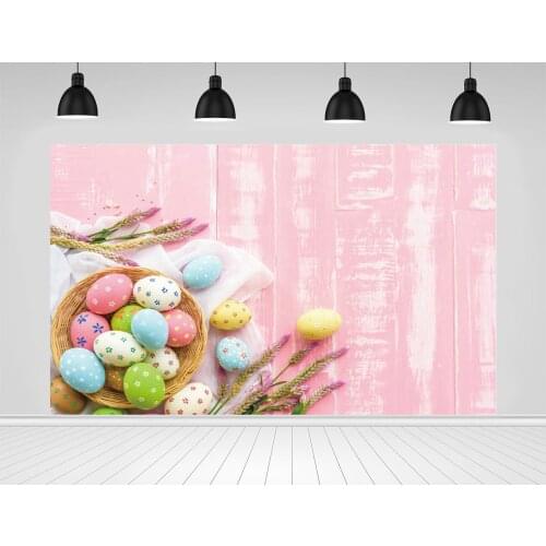 Scopiso Easter Peach Pink Wooden Board and Egg Photographic Backdrops Party Room Decor Photography Background Photo Studio Props