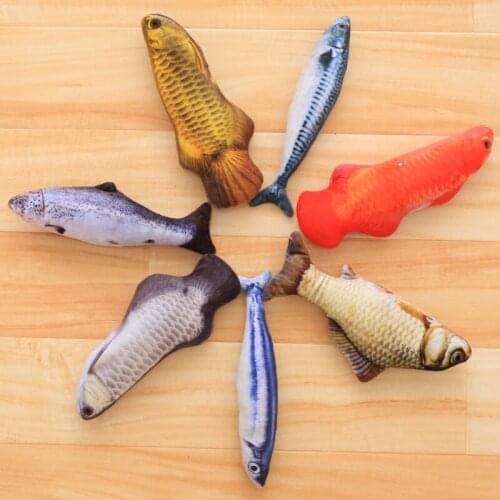 Simulation Fish Toy Pet Plush Catnip Fish Kitten Carp Toy Funny Cat Stick Decorations for Home Mini Garden Accessories