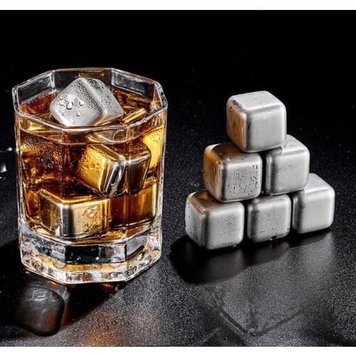 Creativity Cooler Natural Whisky Stones Sets Reusable Stainless Steel Ice Cubes Ice Tongs Chilling Rocks Wine Gifts Tool