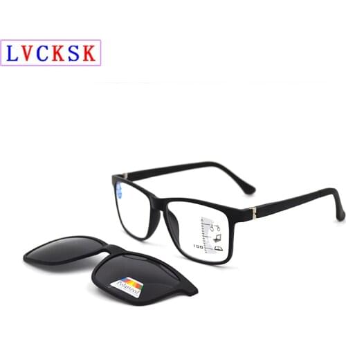 New Magnet Polarized Sun Clips Progressive Reading Glasses magnifier For Women Men Adjustable Legs Presbyopia Spectacles L3