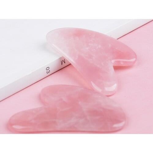 Natural Jade Stone Gua Sha Board Massage Rose Quartz Guasha Plate Jade Face Massager Scrapers Tools For Face Neck Back Body