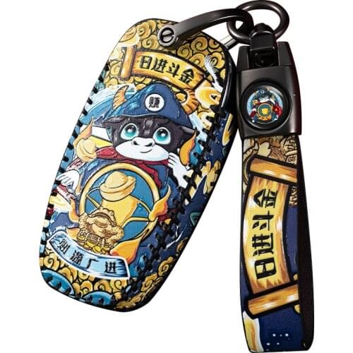 Cute Girl Universal Car Key Case Cover Bag for Audi A4l/A6/A3/Q5l/A8/A7/Q5 Car Modification Holder Shell Keychain Protect Set