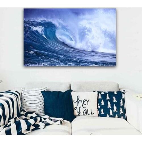 Seascape Wall Painting Blue Ocean Sea Waves Printed Canvas Painting for Living Room Wall Canvas Art Pictures No Frame