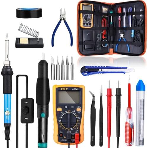 60W 220V/110V Soldering Iron Kit Welding Tool Adjustable Temperature Electric Soldering Iron Set Welding Solder Station