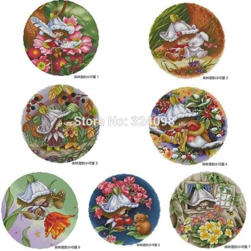 Little cute in the forest patterns Counted Cross Stitch 11CT 14CT 18CT DIY Chinese Cross Stitch Kits Embroidery Needlework Sets