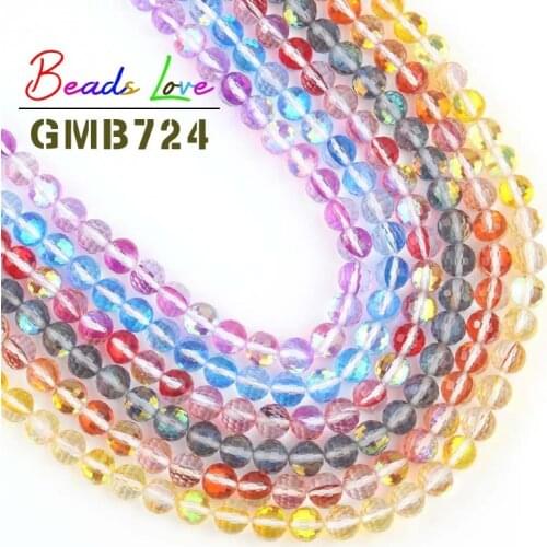 Natural Stone Austrian Crystal Quartz Round Loose Beads 6 8 10MM Glitter Beads For Jewelry Making Diy Bracelet Necklace 15 Inch