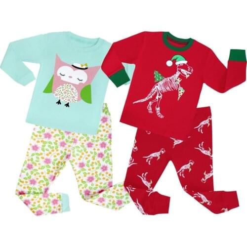 Latest Girls Pajamas Sets Children 2 pc Full Sleeve Pajama Boys Pyjamas for 1-8 Years Christmas Pajama Boys Pijamas Nightwear