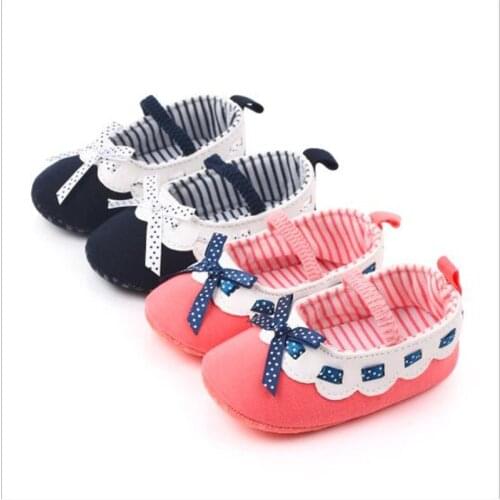 New Lovely Bowknot Baby Girls Shoes Infants Soft Sole Crib Shoes Spring Autumn First walkers Newborn Girls Princess Shoes
