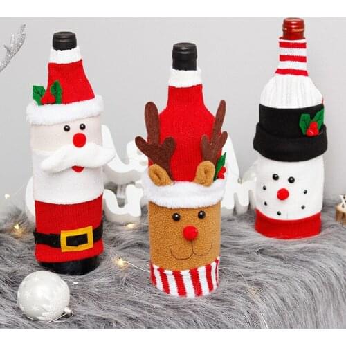 New Year Santa Claus Wine Bottle Dust Cover Xmas Navidad Noel Christmas Decorations For Home Natal Dinner Table Decor