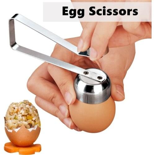 Egg Scissors Metal Egg Cracker Topper Cutter Shell Opener Stainless Steel Creative Kitchen Tools for Boiled Raw Egg Open