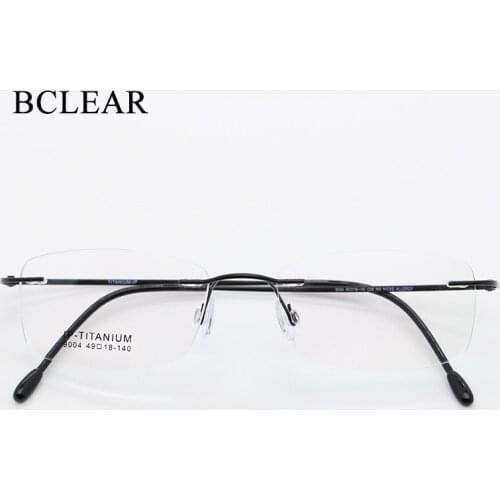 BCLEAR 49-18-140 Men Women Titanium Rimless Unisex Frames Ultralight Frameless Fashion Optical Frames Eyewear 9004