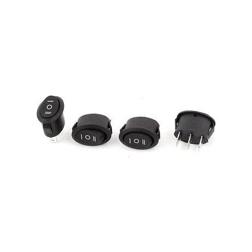 Oval Shaped SPDT ON-OFF-ON 3 Position 3pin Boat Rocker Switches 4Pcs
