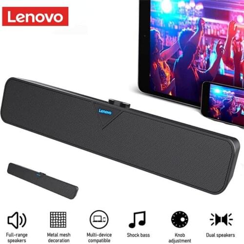 Lenovo L102 TV Sound Bar Wired and Wireless Bluetooth Home Surround SoundBar for PC Theater TV Speaker