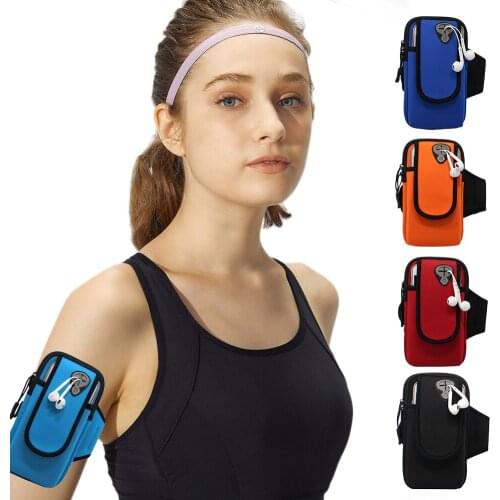6" Running Sports Phone Case Arm Bag with Adjustable Strap Earphone Hole for Sports Jogging Fitness Gym Waterproof Tools Bag