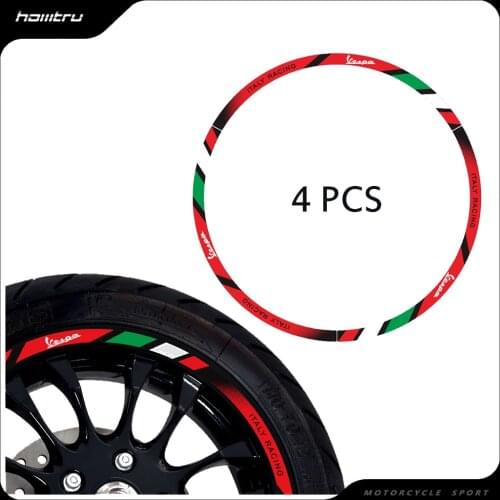 Reflective PVC Wheel Decal Kit Case For Vespa GTS GTV Sprint 12 Inch Rim Motorcycle Tyre Sticker