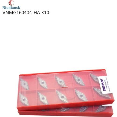 10PCS DESKAR VNMG160404-HA K10 High Quality Carbide Cutting Insert CNC Lathe Turning Tool, For Machining Aluminum and Copper