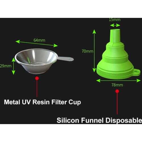 High Quality Metal UV Resin Filter Cup+Silicon Funnel Disposable for ANYCUBIC Photon DLP SLA 3D Printer Parts