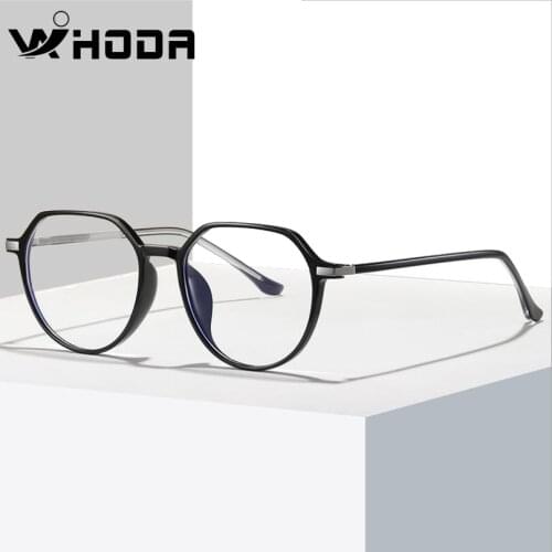 WIHODA Unisex Big Size Round Frame TR90 Anti Blue Ray Glasses, Blue Ray Blocking for Computer Glass,Suit for Myopia Frames A0614