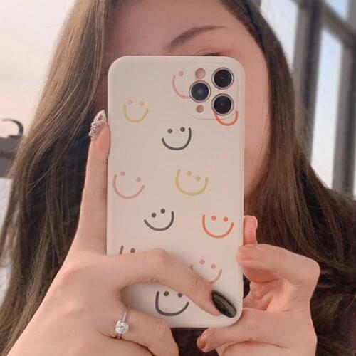 Fuuny Smiley Phone Case For iPhone 12Pro 11Pro Max XR XS Max X 7 8 Plus Silicone Protective Cover Capa Shell Coque For iphone XR