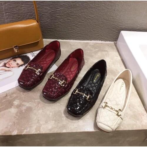 Square Toe Casual Flat Shoes Women 2020 New Shallow Mouth Gentle Style Spring And Autumn Students Fashion Single Shoes