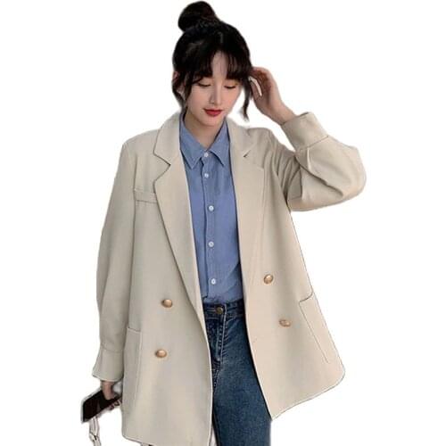 Large Size 4XL Korean Small Suit Jacket Female Design Spring Autumn New Street Style Solid Color Lady Blazer Jackets Trend e053