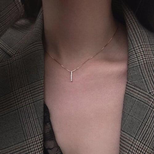 Ladies Double Layer U-shape Thai Silver Necklace Quality Short Chain Clavicle Charm Necklace For Women