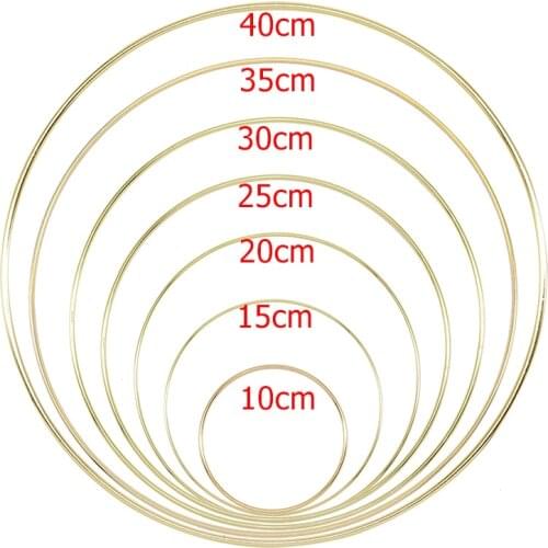 10-40cm Gold Metal Ring Hoops DIY Craft Wind Chimes Accessories Hanging Decorations for Wedding Decoration Handmade Home Decor