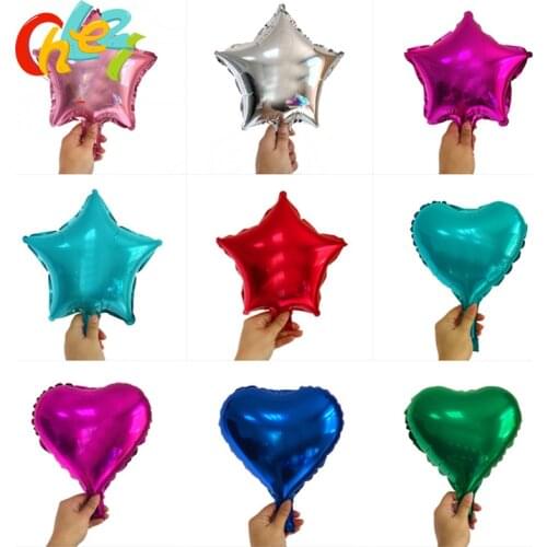 10pcs/lot 10 inch Foil Balloon heart Wedding star aluminum Foil Balloons Inflatable gift Birthday baloon Party Decoration Ball