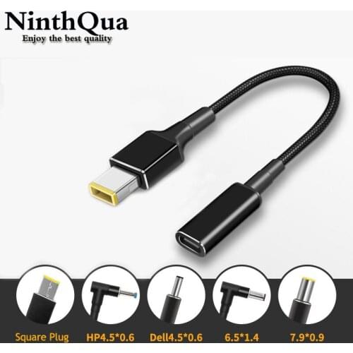100W Fast Charging Cable Cord USB Type C Female to 5.5x2.5 7.9x5.5 4.5x3.0 7.4x5.0mm Male Plug Converter Adapter for Asus Lenovo