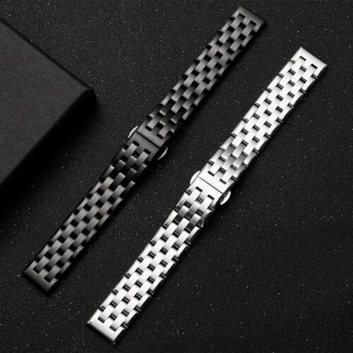 18MM 20MM 22MM Full Stainless Steel Watchband Flat Interface Wristband Butterfly Buckle With Tool Watches Accessories Straps