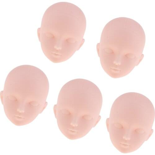 1/6 Female Head Carving Without Eyes for Ball Jointed Doll MSD 5 PCS