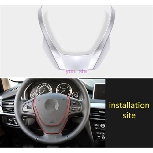 AngelguoguoABS Chrome Car steering wheel decoration sequins sticker Car-styling covers for BMW X3 X4 X5