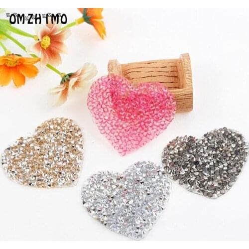 Hot Fix Motifs Heart Patch Rhinestones Iron On Patches Ropa Strass Crystal Applique For Toppe Decorations