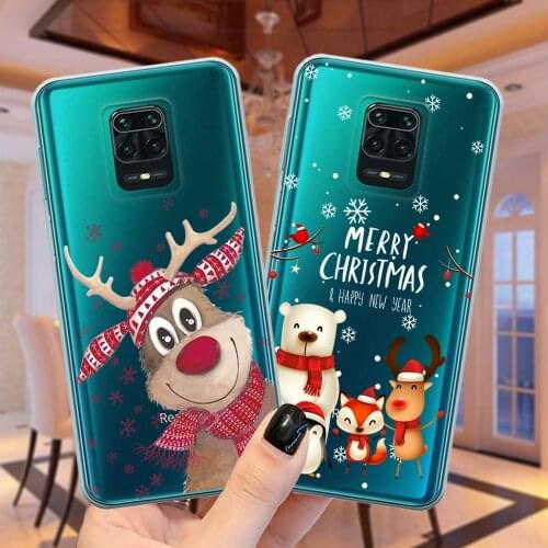 For Xiaomi Mi A1 A2 8 Lite 9 9T 5X 6X Cover Cartoon Elk Merry Christmas Case For Redmi K20 PRO Note 9 Pro 10 4 4X 5 6 7 8 Pro