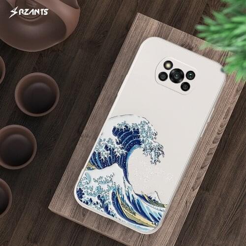 Rzants For Xiaomi POCO X3 POCO X3 Pro Little X3 Pro Case [Japanese wave] Soft Casing Silicone Relief Phone Cover Thin Casing
