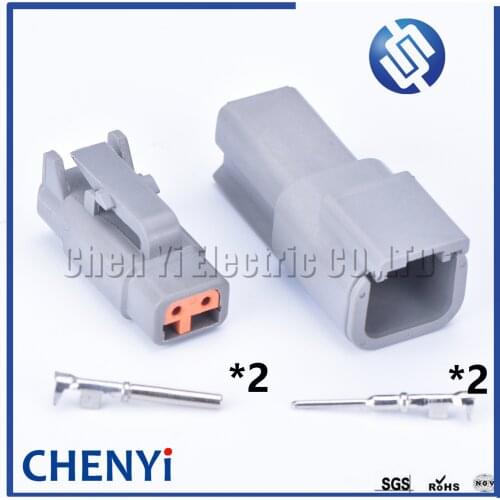 Deutsch DTM 2pin connector DTM06-2S/DTM04-2P Auto Waterproof Connector Automotive Sealed Plug Enhanced Seal Shrink Boot Adapter