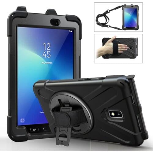 For Samsung Galaxy Tab Active 2 8.0 Hybrid case shock proof Cover With Pen slot holder SM-T390 SM-T395 T397 bag + shoulder strap