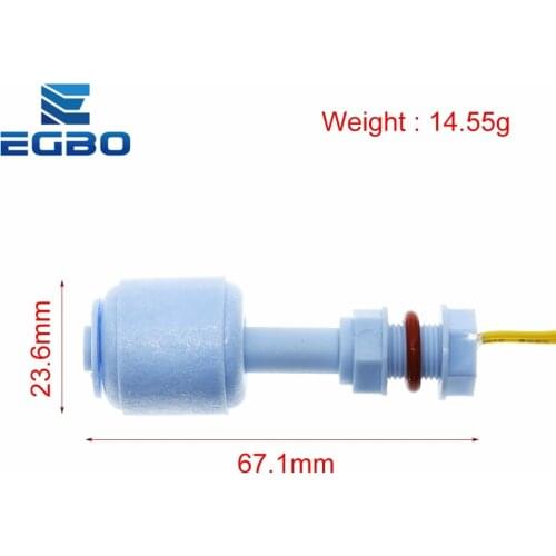 EGBO 1pcs 52mm PP Liquid Water Level Sensor Horizontal Float Switch Down