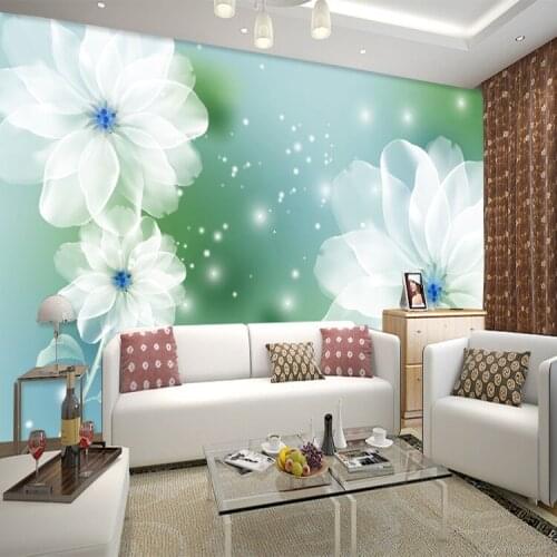 European custom size mural living room bedroom 3D TV background wall paper simple modern painting fantasy flowers