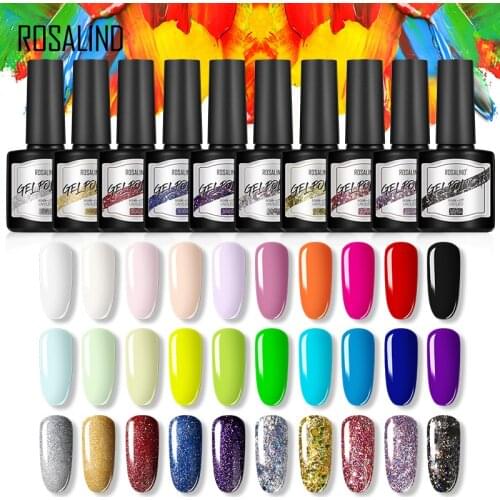 ROSALIND UV Gel Polish Nail Soak Off UV Gel Semi Permanent Gellak Hybrid Varnishes For Manicure Matt Gel Top Base For Nail Art